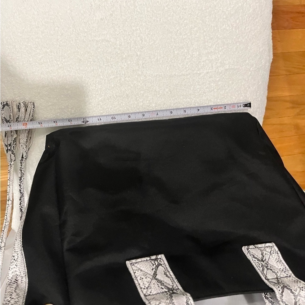 Black/white canvas tote bag Signature club A - Picture 4 of 6